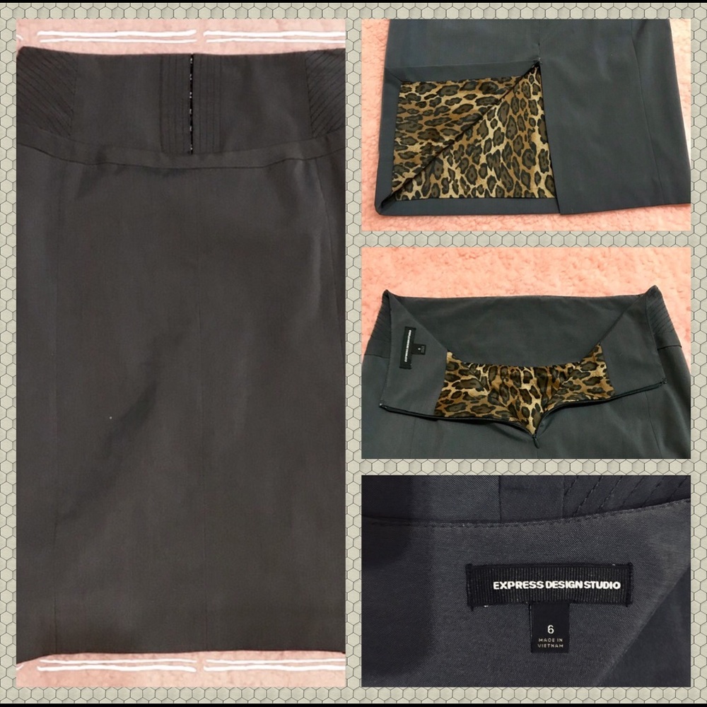 Dark Grey Express Design Studio Pencil Skirt - 6